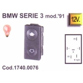 1740.0076 BMW3 ablakemelő kapcsoló (piros)