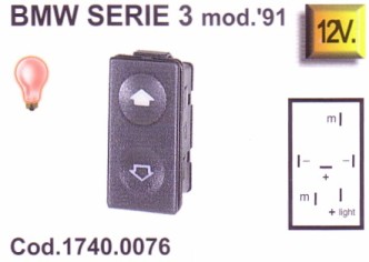1740.0076 BMW3 ablakemelő kapcsoló (piros)