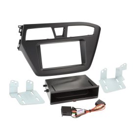 Hyundai i20 (GB) 2014-2020 2 DIN autórádió beépítő keret INBAY Qi töltős rekesszel fekete 241143-27-1