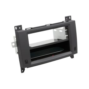 Mercedes Vito, Viano (W639) 2006-2014 1 DIN autórádió beépítő keret INBAY Qi töltős rekesszel gumi borítású fekete 241190-36-2