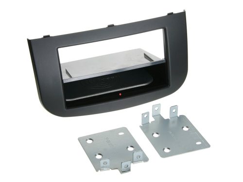 Mitsubishi Colt (Z30) 2008-2012 1 DIN autórádió beépítő keret INBAY Qi töltős rekesszel fekete 241200-08