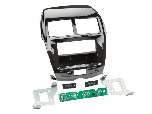 Citroen C4 Aircross, Peugeot 4008 2012-2017 1 DIN autórádió beépítő keret INBAY Qi töltős rekesszel zongoralakk fekete 241200-11-2