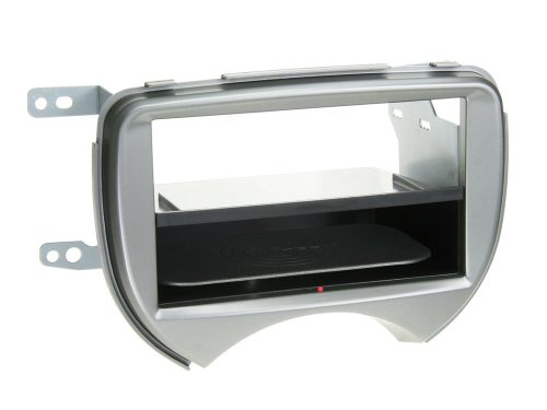 Nissan Micra (K13) 2010-2013 1 DIN autórádió beépítő keret INBAY Qi töltős rekesszel ezüst 241210-03-1