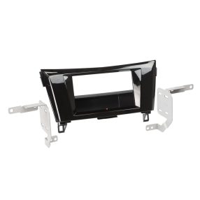 Nissan Qashqai (J11), X-Trail (T32) 2014-2022 1 DIN autórádió beépítő keret INBAY Qi töltős rekesszel zongoralakk fekete 241210-17-1