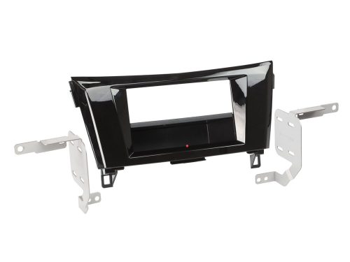 Nissan Qashqai (J11), X-Trail (T32) 2014-2022 1 DIN autórádió beépítő keret INBAY Qi töltős rekesszel zongoralakk fekete 241210-17-1