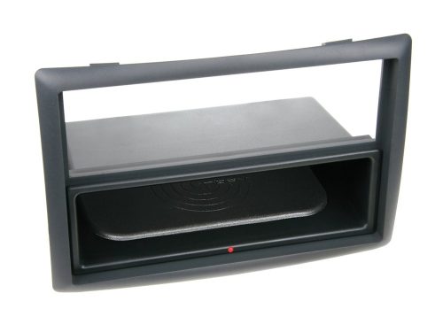 Renault Megane II (CM/EM) 2002-2010 1 DIN autórádió beépítő keret INBAY Qi töltős rekesszel fekete 241250-06
