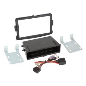Dacia, Opel, Renault, Fiat, Nissan 2012-2021 2 DIN autórádió beépítő keret INBAY Qi töltős rekesszel fekete 241250-14-1