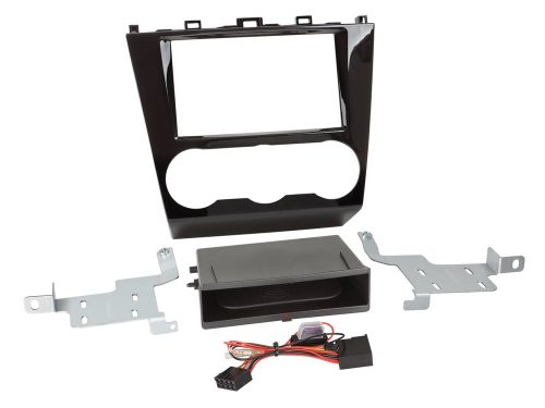 Subaru Forester, Impreza, Levorg, XV 2015-2020 2 DIN autórádió beépítő keret INBAY Qi töltős rekesszel zongoralakk fekete 241296-09-1