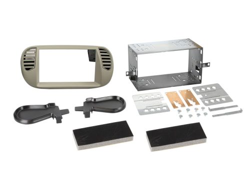 Fiat 500 2007-2015 2 DIN autórádió beszerelő keret gyöngyszürke 381094-33-3