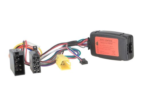 Nissan/Renault/Dacia/Opel kormánytávkapcsoló interface ISO/sárga Mini ISO, OEM készülék kijelzővel 42k-1250-000