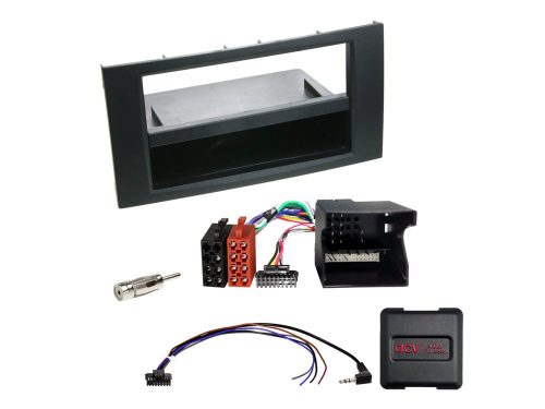 Ford C-Max, Fiesta, Focus, Fusion, Transit 2 DIN autórádió beépítő készlet kormánytávirányító adapterrel, analóg 611114-08-1