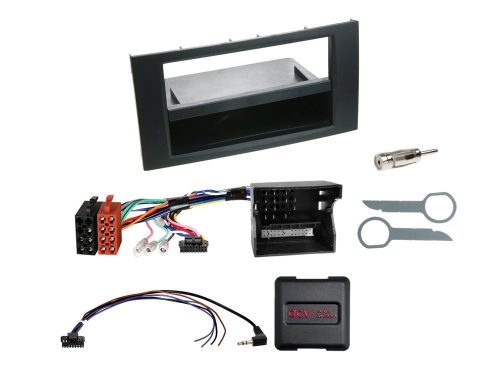 Ford C-Max, Fiesta, Focus, Fusion, Transit 2 DIN autórádió beépítő készlet kormánytávirányító adapterrel, CAN-Bus 611114-08-4