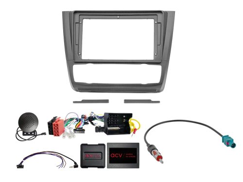 Rádió beépítő készlet 9 colos készülékekhez, BMW 1-es sorozat 2007-2013, automata klímás modellekhez, kormánytávvezérlővel és tolatóradar támogatással 691023-92-2