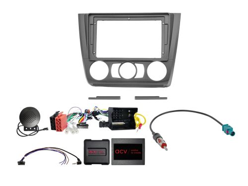 Rádió beépítő készlet 9 colos készülékekhez, BMW 1-es sorozat 2007-2013, manuális klímás modellekhez, kormánytávvezérlővel és tolatóradar támogatással 691023-93-2