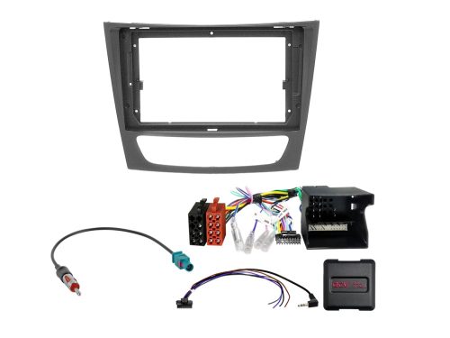 Rádió beépítő készlet 9 colos készülékekhez, Mercedes E-osztály (W211) és CLS (C219), kormánytávvezérlővel 691190-95-1