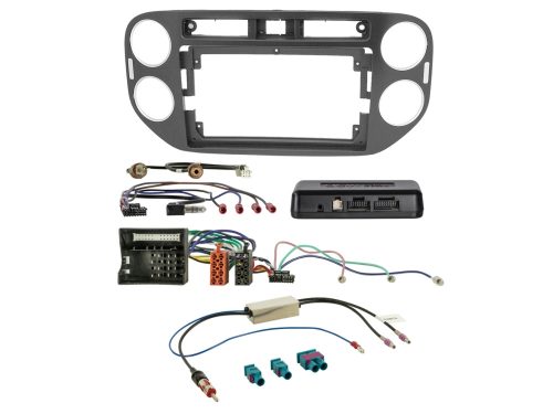 9" Rádióbeépítő készlet VW Tiguan 2011.06. – 2016.04. fekete i-dapter/Antenna 691320-98-1