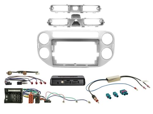 9" Rádióbeépítő készlet VW Tiguan 2011.06. - 2016.04. ezüst 691320-98-2
