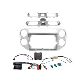   9" Beépítő készlet VW Tiguan 2011.06. - 2016.04  kormánytávvezérlővel és antenna adapterrel ezüst színű 691320-98-4