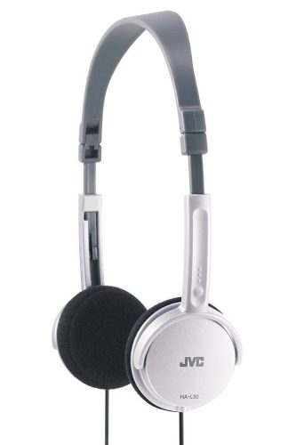 JVC HA-L50-W fülre illeszkedő összecsukható fejhallgató 30 mm neodímium hangszóróval fehér színben