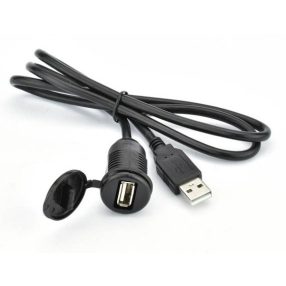   Phonocar 05912 USB hosszabbító kábel beépíthető aljzattal, 1 m, 24 mm beszerelési lyuk