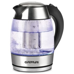   G3 Ferrari G10066 elektromos vízforraló és teafőző, 1.8 liter, 1850-2200 W, üveg kancsó, rozsdamentes acél szűrő