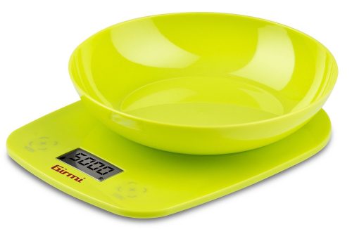 Girmi PS01 Professzionális konyhai mérleg zöld, LCD kijelző, 5 kg kapacitás, precíz 1g érzékenység