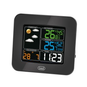   Trevi ME 3165 RC rádióvezérelt időjárás állomás színes LCD kijelzővel, vezeték nélküli kültéri szenzorral, fekete