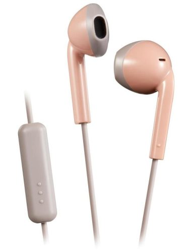 JVC HA-F19M-PT vezetékes fülhallgató 10,7 mm neodímium hangszóróval, mikrofonnal rózsa/szürke