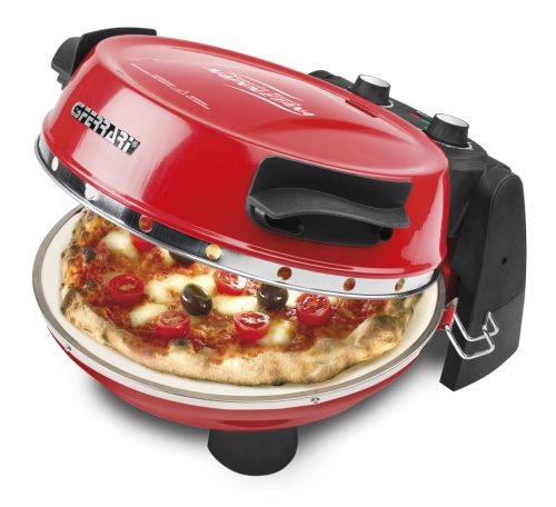 G3 Ferrari G10032 Forno Pizza Plus Snack Napoletana Red, piros/fekete színű olasz házi pizza sütő, 5 perc alatt, 400 fokon, 31cm-es pizza