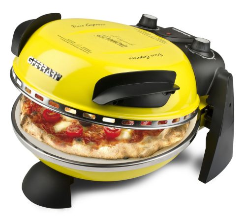 G3 Ferrari G10006 Forno Pizza Delizia Yellow, eredeti sárga színű olasz házi pizza sütő, 5 perc alatt, 400 fokon, 31cm-es pizza
