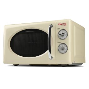   Girmi FM21 Prémium retro mikrohullámú, 20L, grill funkció, 30 perces időzítő, 1150W teljesítmény, krém színben