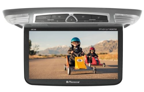 Phonocar VM190 12 hüvelykes tetőmonitor DVD-lejátszóval, USB és SD olvasóval, HDMI és RCA bemenettel