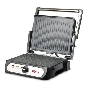   Girmi BS41 kontaktgrill Petravera bevonattal, 180°-ban nyitható kialakítás, 2.000W teljesítmény, kivehető sütőlapok