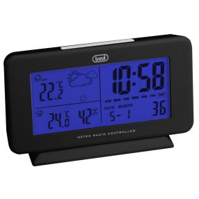   Trevi ME 3P08 rádióvezérelt időjárás állomás vezeték nélküli szenzorral, fekete, LCD kijelző