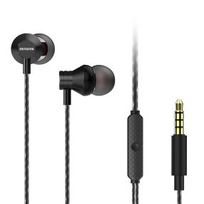   Aiwa ESTM-50BK Kompakt Stílus és Kivételes Hangzás Egyetlen Fülhallgatóban, mikrofonnal, fekete színben
