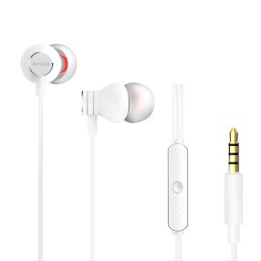   Aiwa ESTM-50WT Kompakt Stílus és Kivételes Hangzás Egyetlen Fülhallgatóban, mikrofonnal, fehér színben