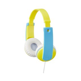   JVC HA-KD7-YNE gyermek fejhallgató 85 dB hangerőlimiterrel, puha párnázattal, 0.8 m kábel, matrica szett, sárga/kék