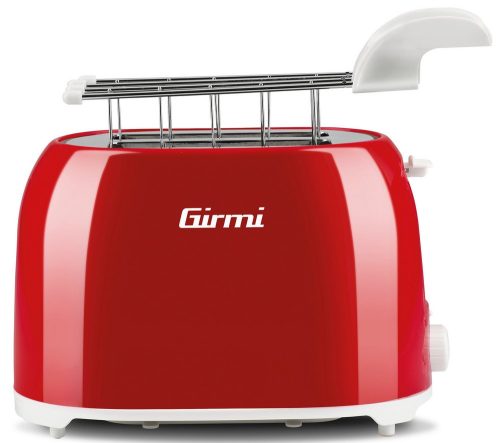 Girmi TP10 kenyérpirító piros színben, 750 W, 6 sütési fokozattal, morzsatálcával