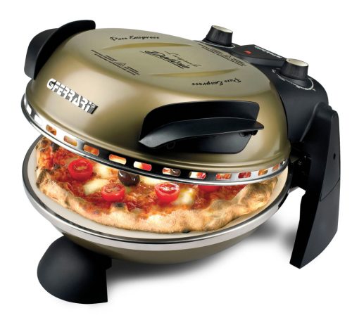 G3 Ferrari G10006 Forno Pizza Delizia Gold, eredeti arany színű olasz házi pizza sütő, 5 perc alatt, 400 fokon, 31cm-es pizza