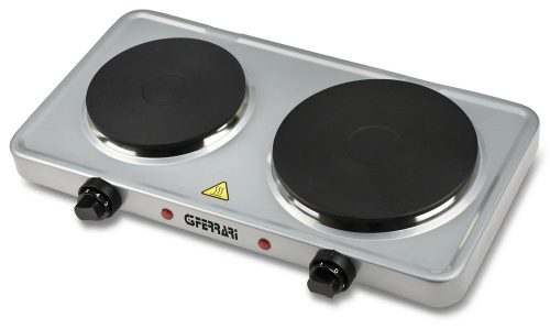 G3 Ferrari G10122 kétlapos elektromos tűzhely 2500 W öntöttvas lapokkal, kül- és beltéri használatra