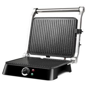   Girmi BS44 asztali kontaktgrill Petravera bevonattal, 1400W, 29x23 cm, hőmérséklet szabályozás, rozsdamentes acél ház