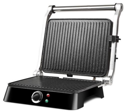 Girmi BS44 asztali kontaktgrill Petravera bevonattal, 1400W, 29x23 cm, hőmérséklet szabályozás, rozsdamentes acél ház