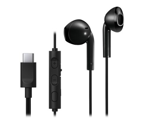 JVC HA-FR17UCBU USB-C fülhallgató 10,7 mm neodímium hangszóróval mikrofonnal, fekete