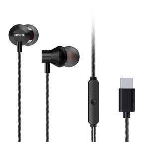   Aiwa ESTM-50USB-C/BK Prémium hangminőségű Japán fülhallgató USB-C csatlakozással, Hyperbass mély