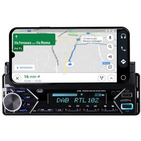   Trevi SCD 5753 DAB autórádió okostelefontartóval, DAB/DAB+/FM rádióval, USB/SD/vezeték nélküli lejátszással