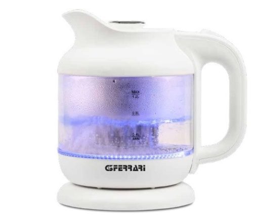 G3 Ferrari G10193 vízforraló és tea készítő, 1,2 literes üvegkancsó, 1370-1630 W, rozsdamentes szűrővel