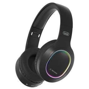   Trevi DJ 12E60 BT vezeték nélküli fejhallgató Bluetooth 5.3, Micro SD, LED világítás, fekete