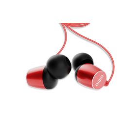   Aiwa ESTM-20RD dinamikus vezetékes fülhallgató mély basszussal és kristálytiszta hangzással, piros színben