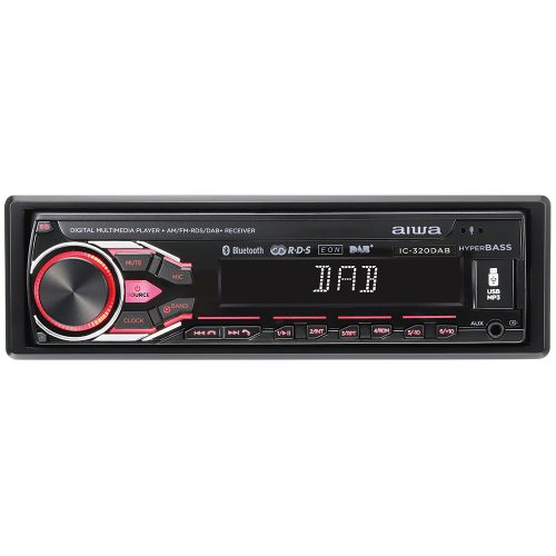 Aiwa IC-320DAB Prémium Japán autórádió DAB+ digitális rádióval, Bluetooth, USB/SD, modern dizájn, levehető előlap