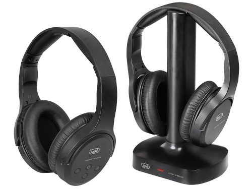 Trevi FRS 1580 TW dupla vezeték nélküli TV fejhallgató szett 2 db fejhallgatóval, 2.4 GHz RF technológia, optikai és jack csatlakozás